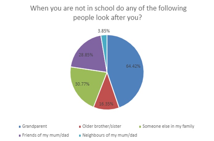 When you are not in school do any of the following people look after you?